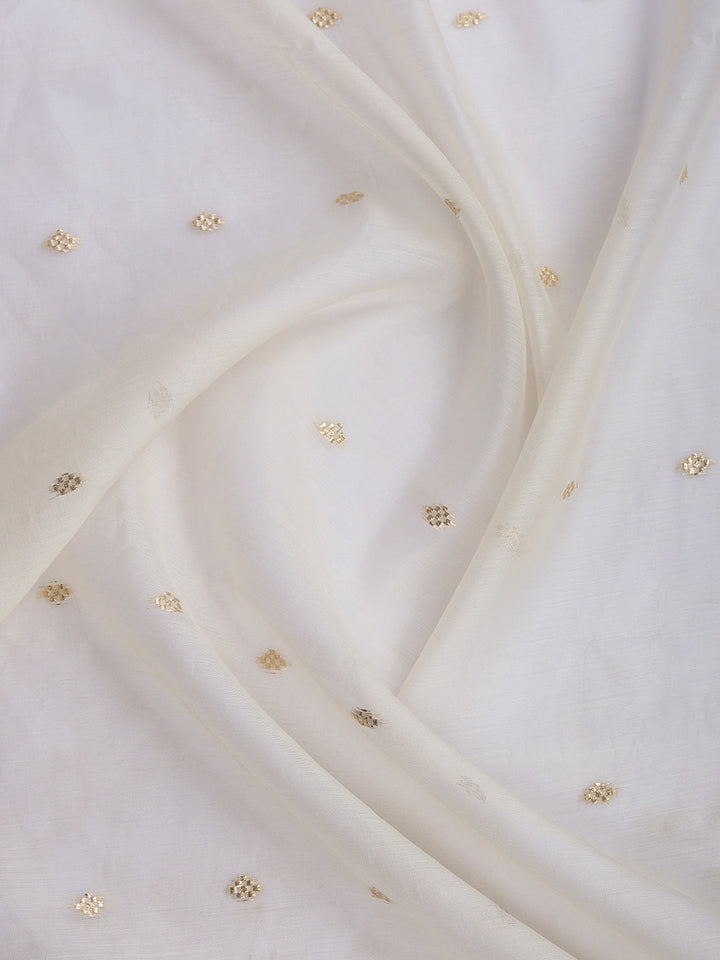 Embroidered Chanderi Suit Set With Dupatta