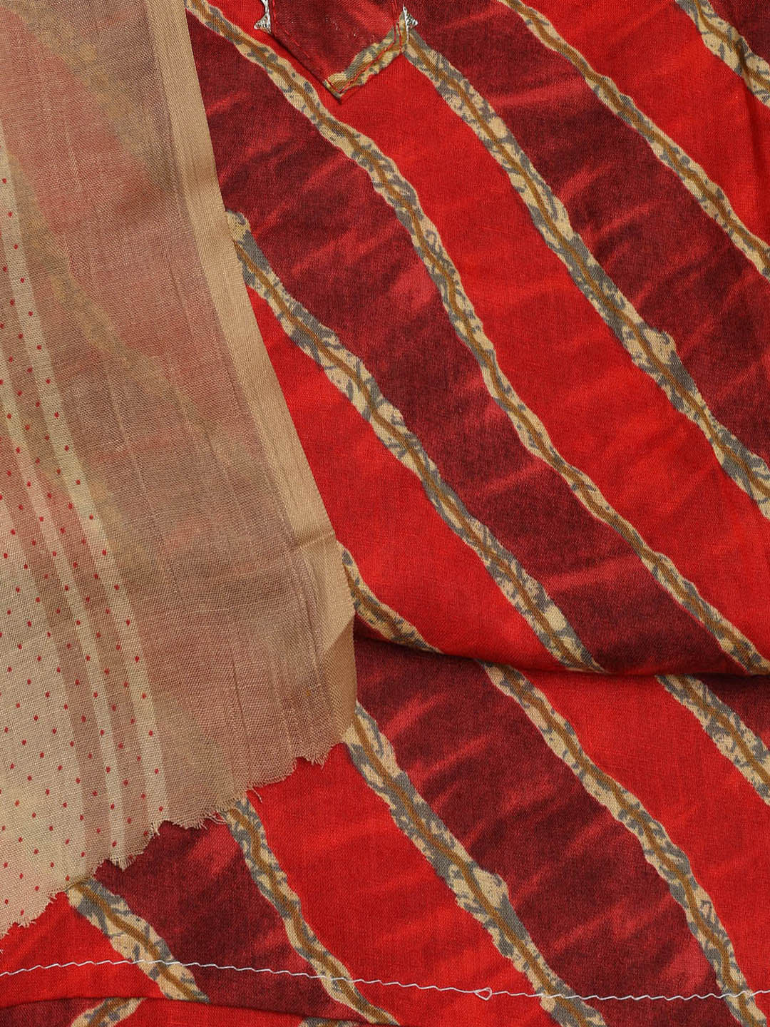Printed Cotton Blend Unstitched Suit With Dupatta