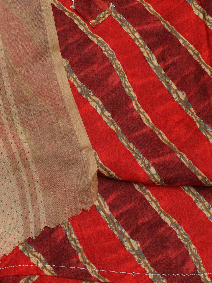 Printed Cotton Blend Unstitched Suit With Dupatta