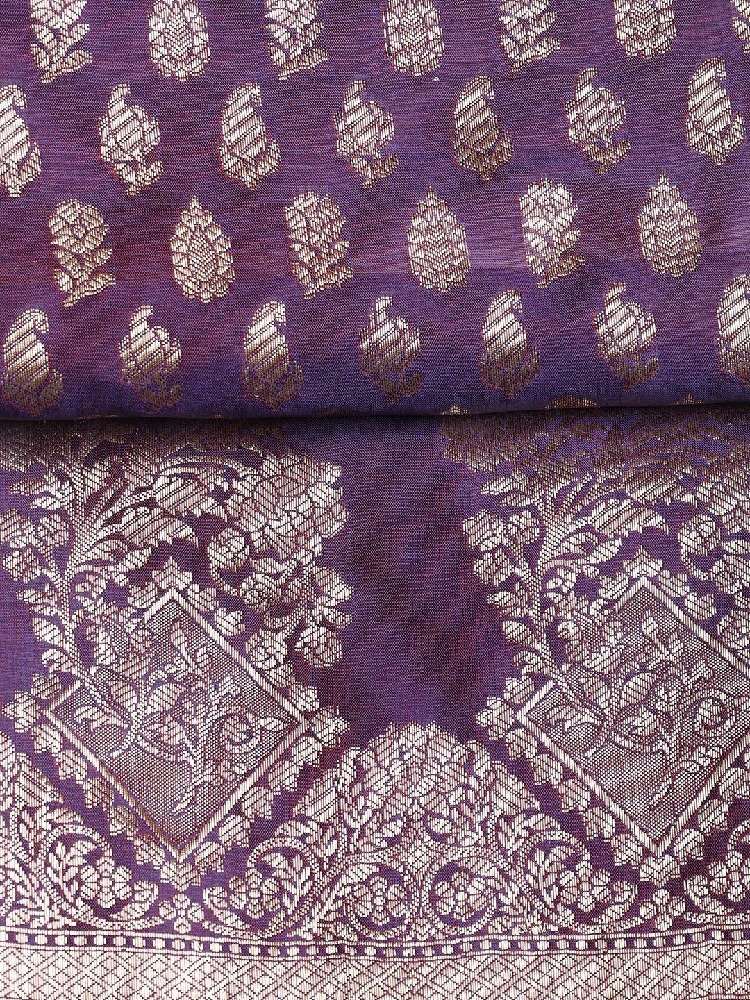 Woven Banarasi Chanderi Unstitched Suit With Dupatta
