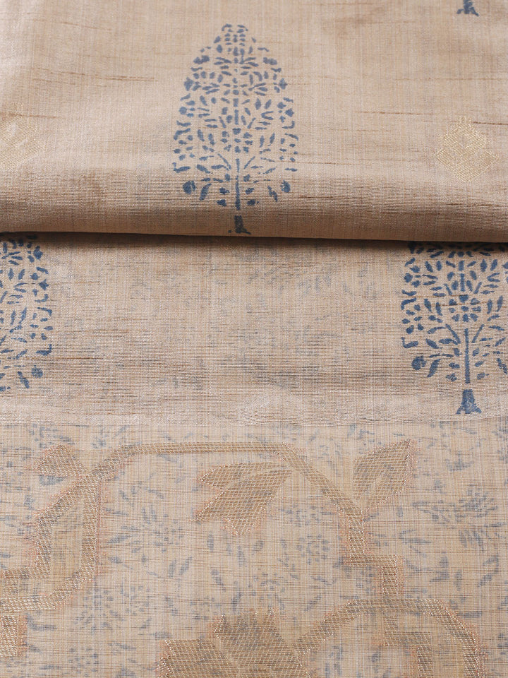 Printed Cotton Blend Unstitched Suit With Pant &amp; Dupatta