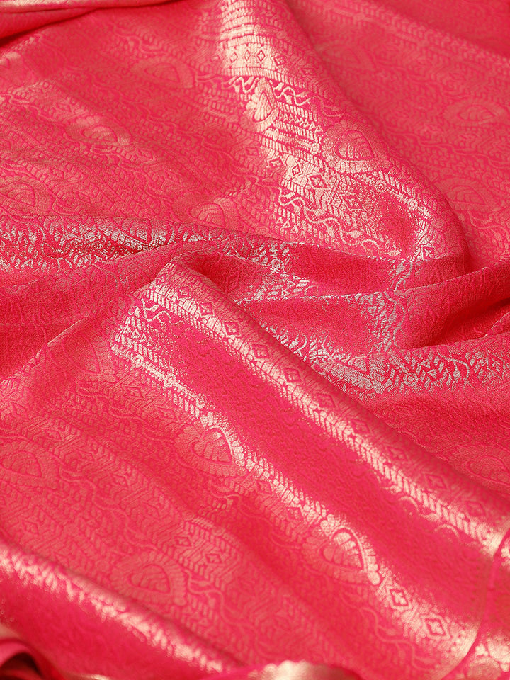 Zari Jaal Woven Crepe Saree