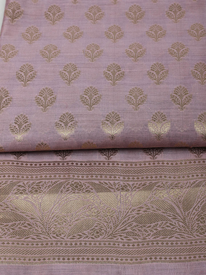 Woven Design Chanderi Unstitched Suit With Pant &amp; Dupatta