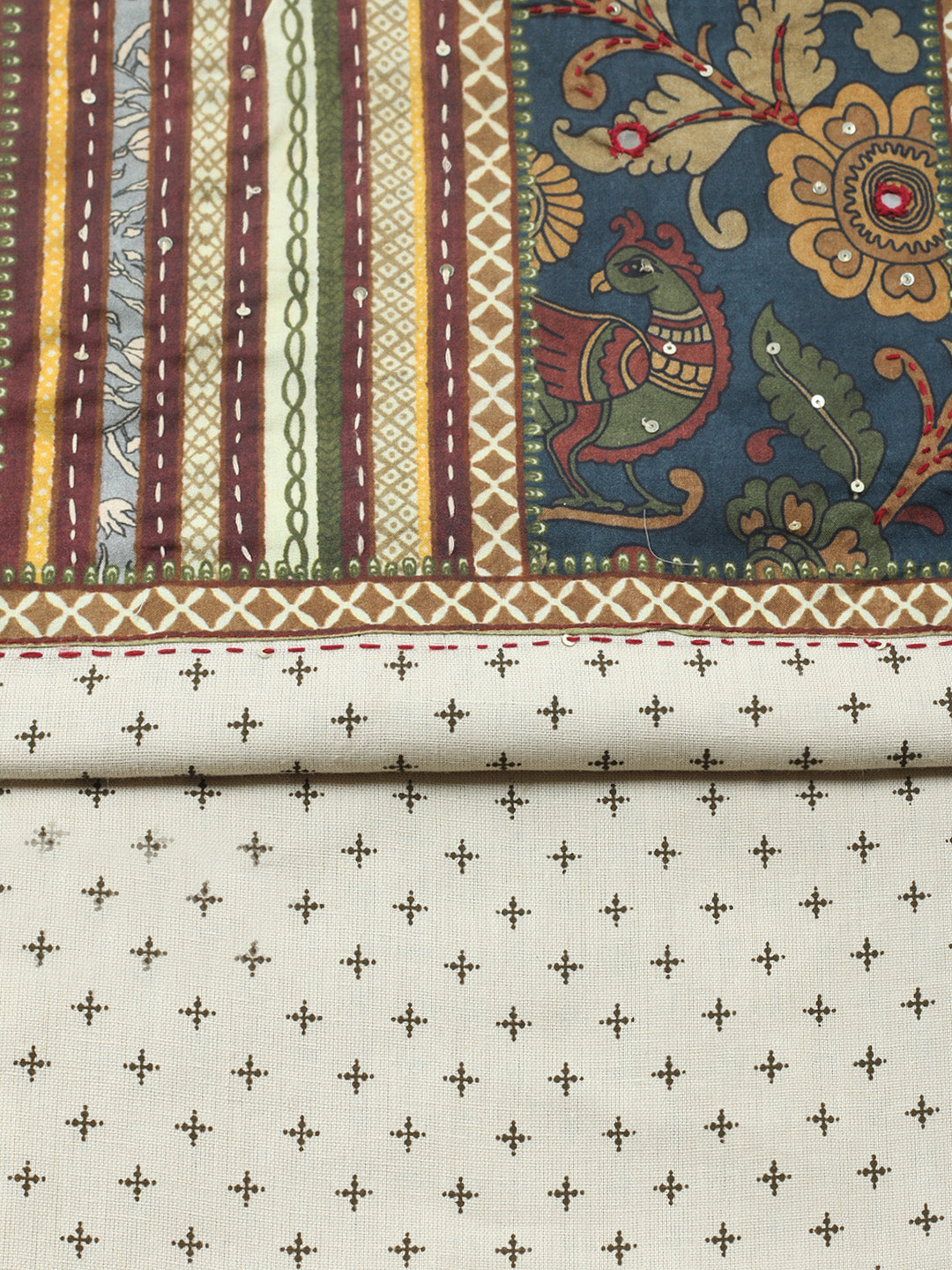 Embroidered Cotton Blend Unstitched Suit With Pant &amp; Dupatta