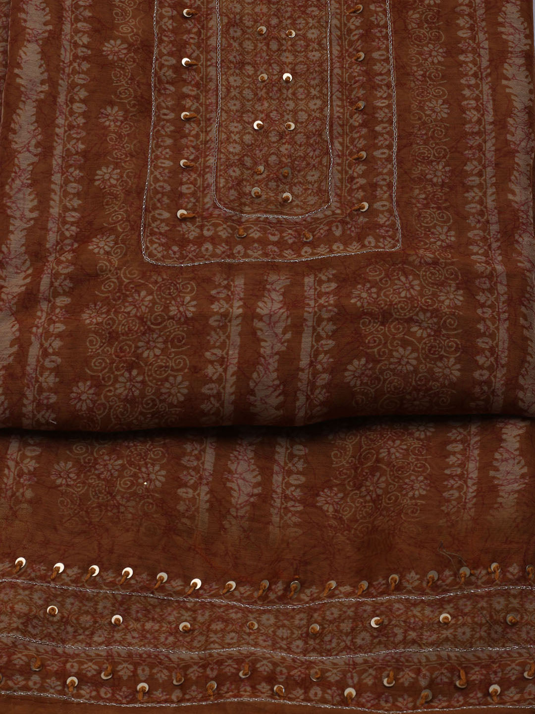 Printed Chanderi Unstitched Suit With Dupatta