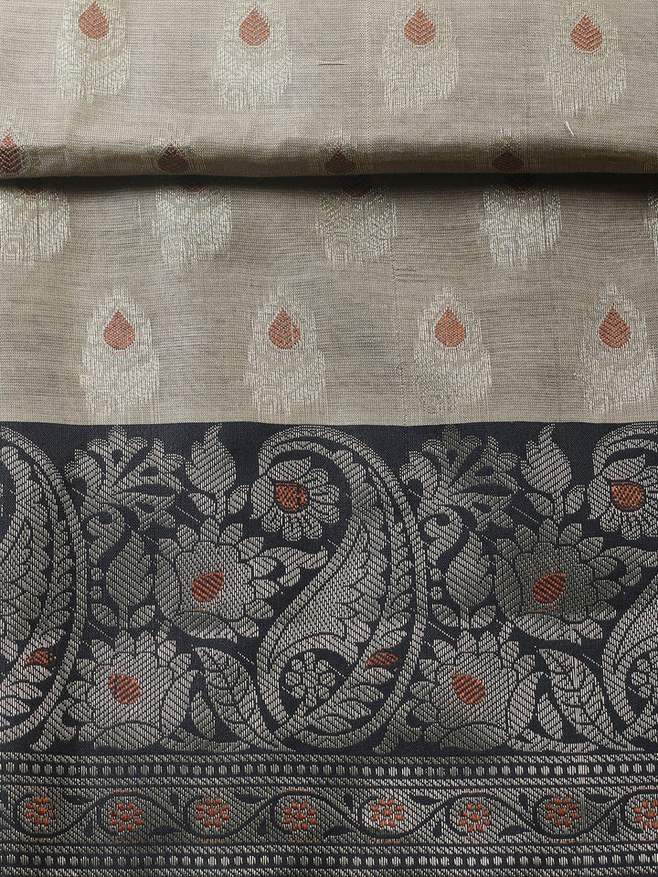 Woven Design Chanderi Unstitched Suit With Pant &amp; Dupatta
