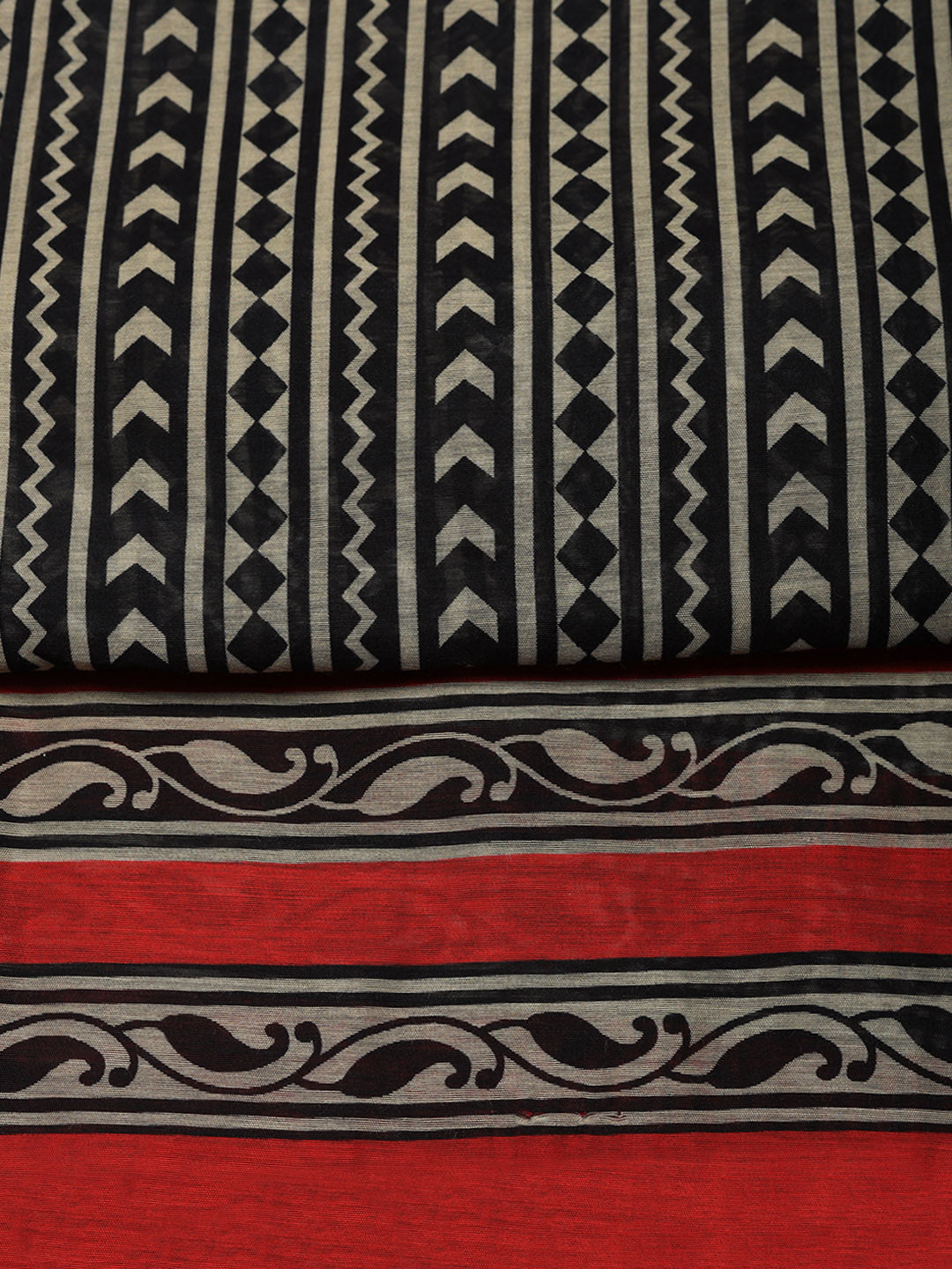 Printed Chanderi Unstitched Suit With Pant &amp; Dupatta