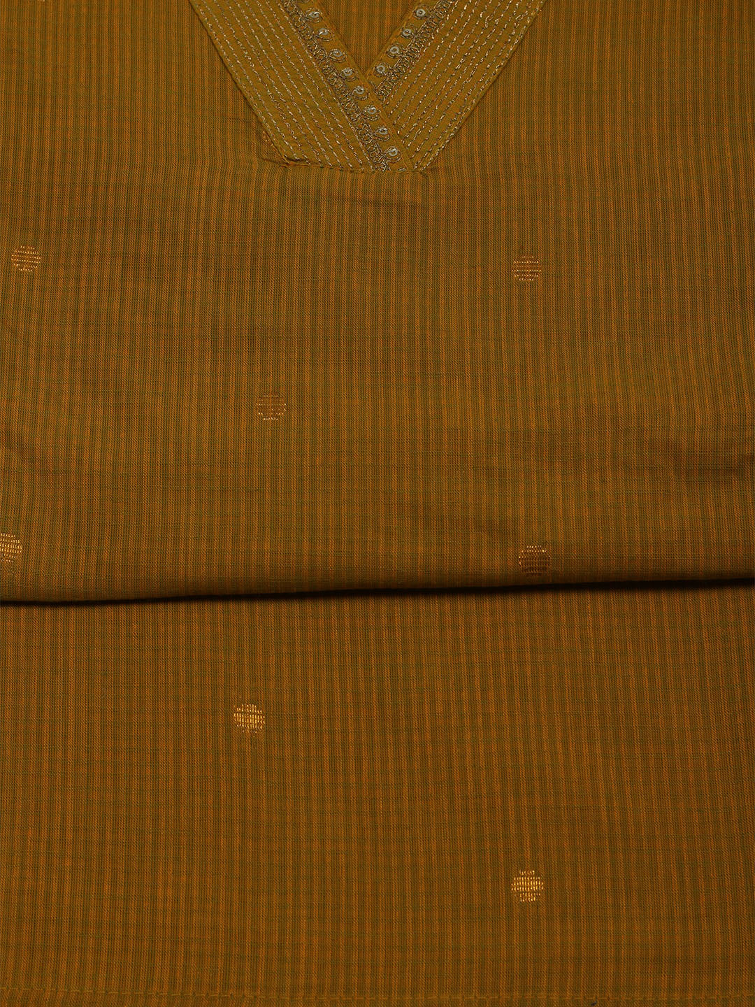 Neck Embroidered Cotton Blend Unstitched Suit With Dupatta
