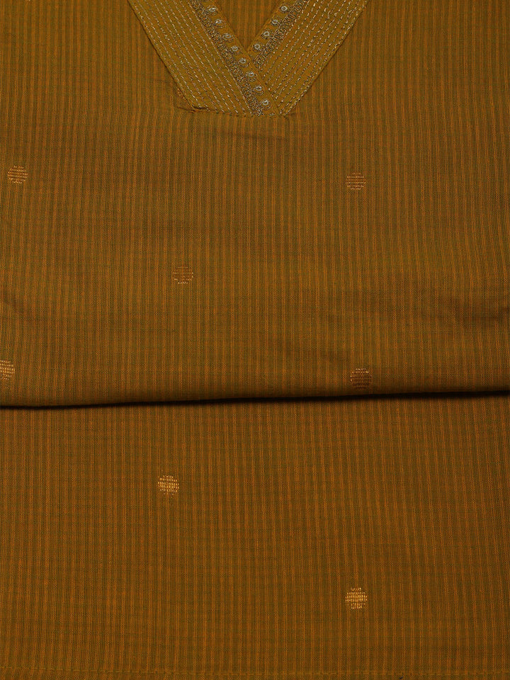 Neck Embroidered Cotton Blend Unstitched Suit With Dupatta