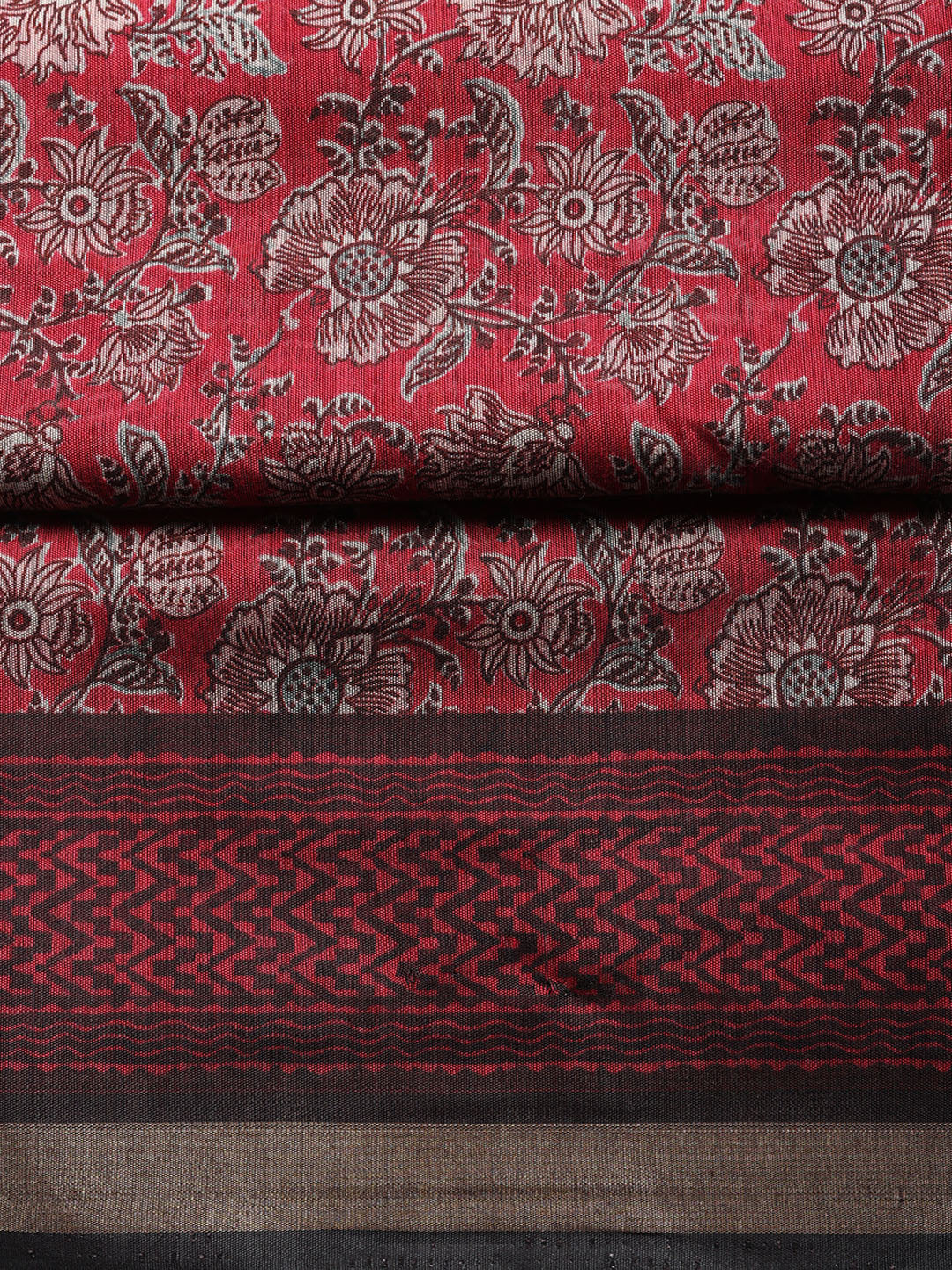 Printed, Cotton Blend Unstitched Suit With Pant &amp; Dupatta