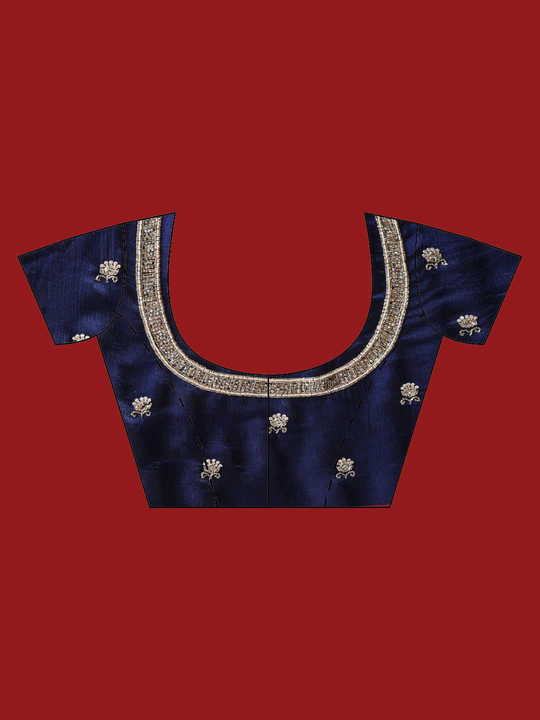 Stone Embroidered Chinon Saree