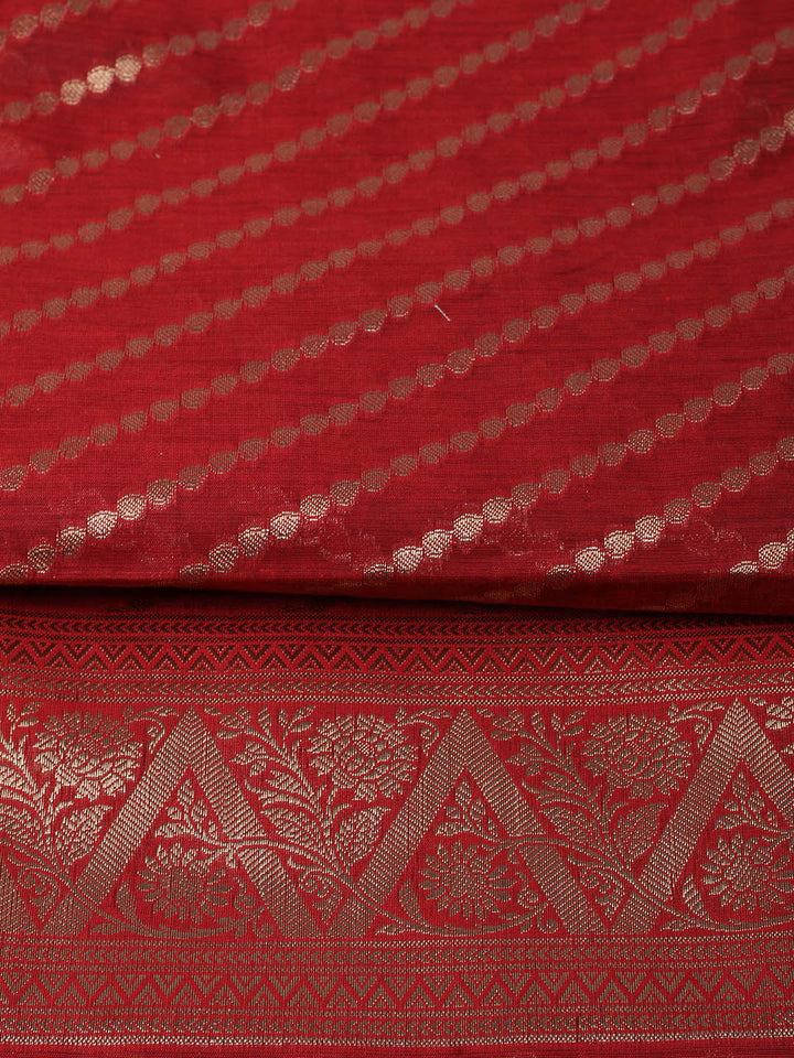 Woven Design Chanderi Unstitched Suit With Pant &amp; Dupatta