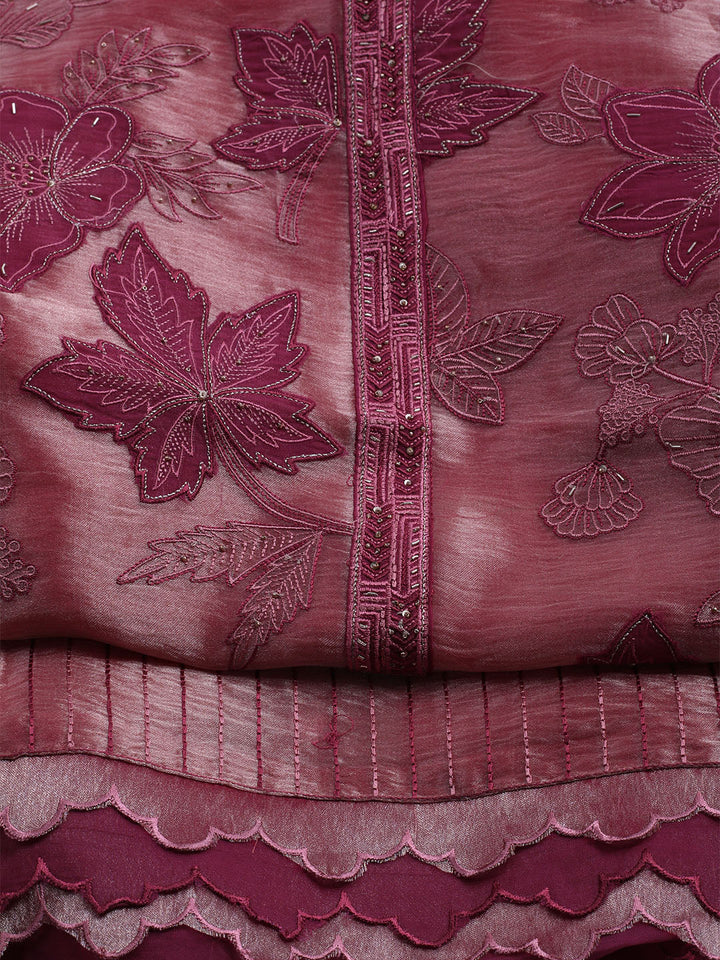 Embroidered Tissue Unstitched Suit With Dupatta