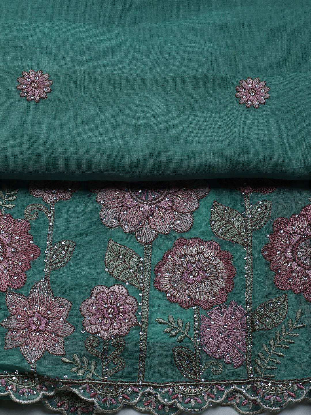 Embroidered Cotton Blend Unstitched Suit With Dupatta