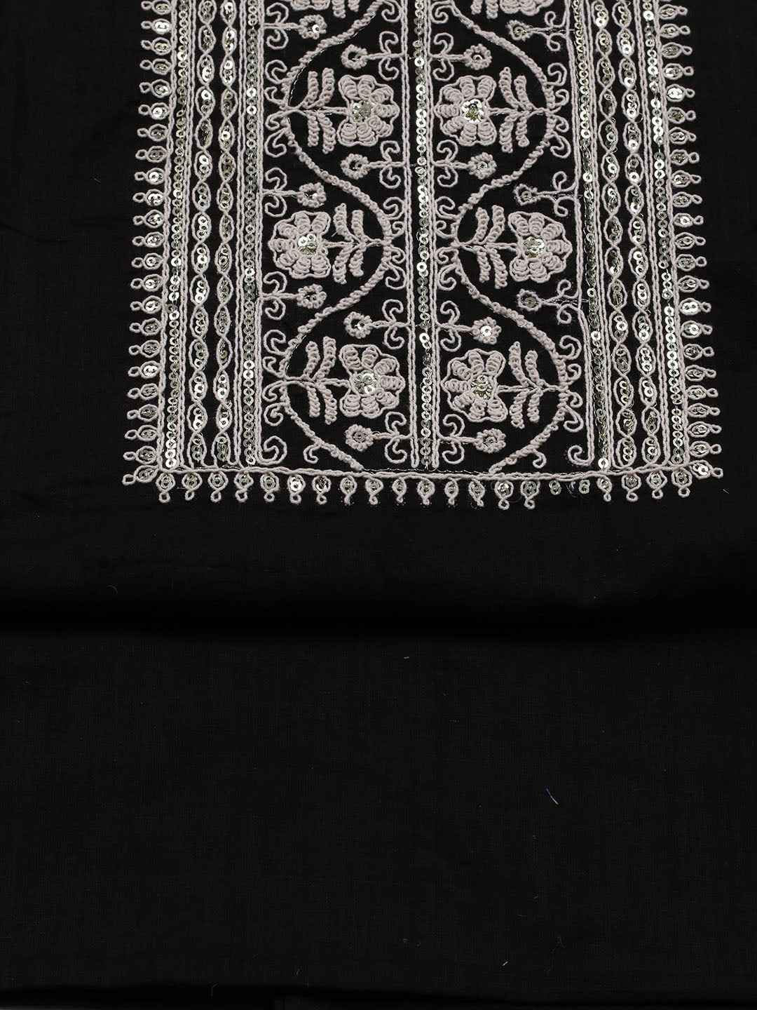 Neck Embroidered Cotton Blend Unstitched Suit With Dupatta