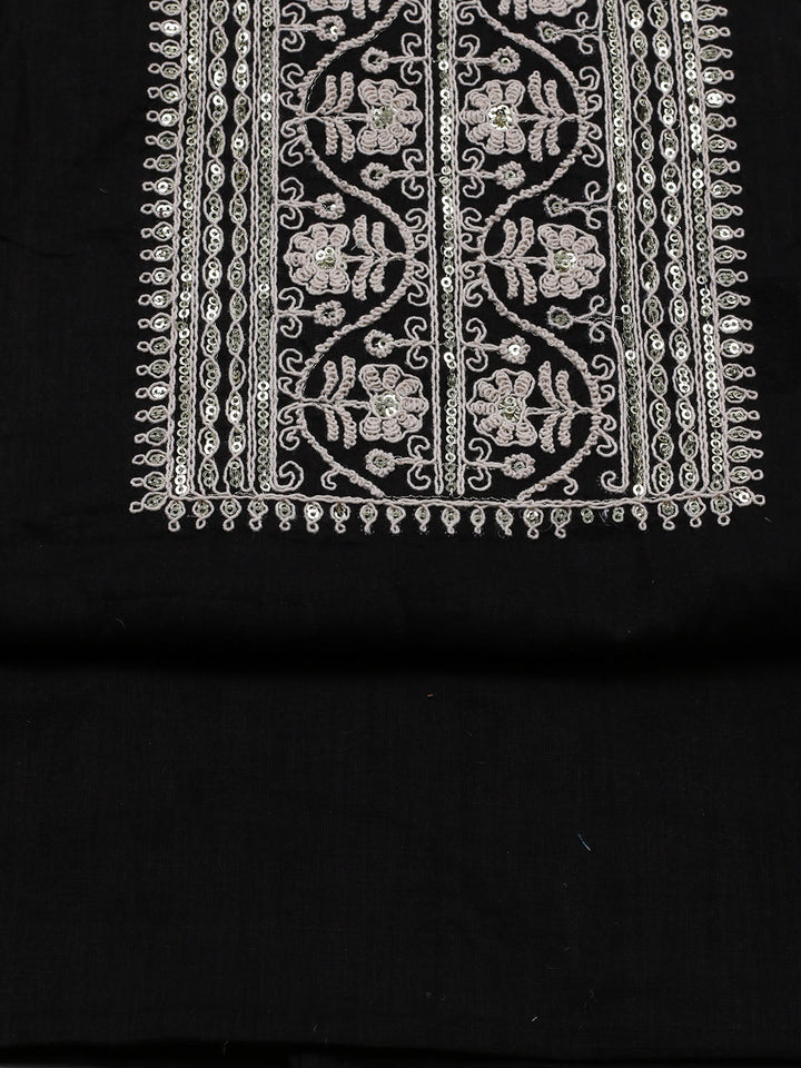Neck Embroidered Cotton Blend Unstitched Suit With Dupatta