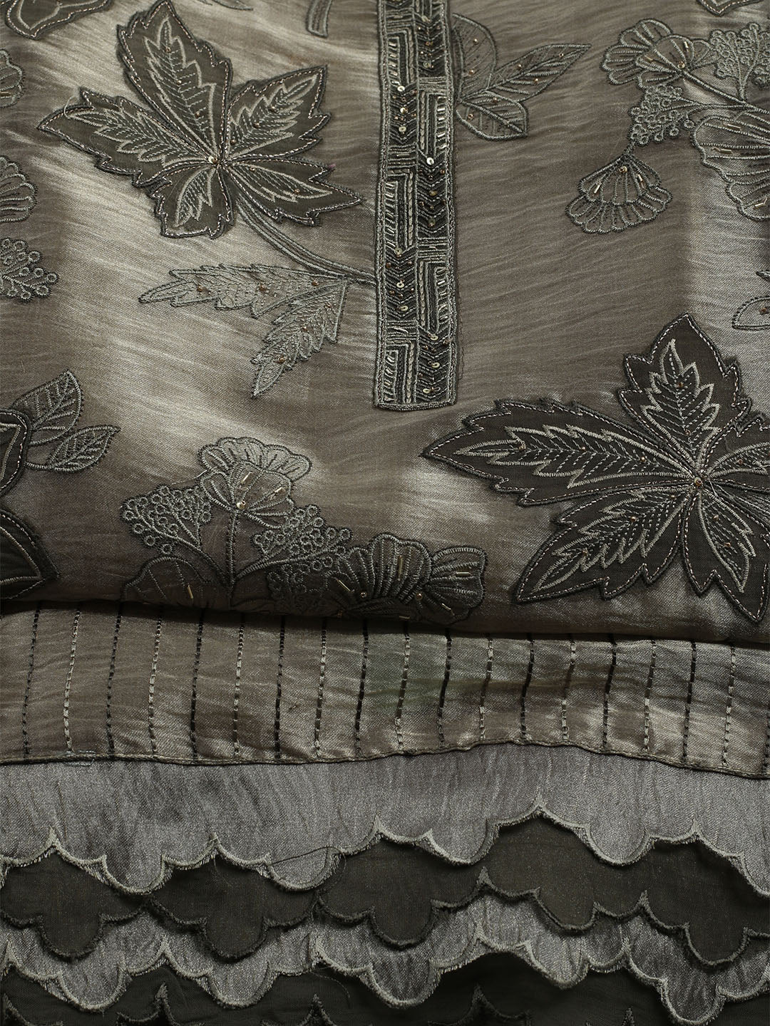 Embroidered Tissue Unstitched Suit With Dupatta