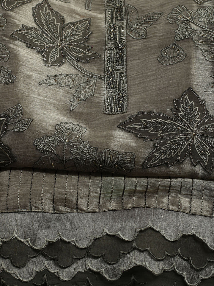 Embroidered Tissue Unstitched Suit With Dupatta