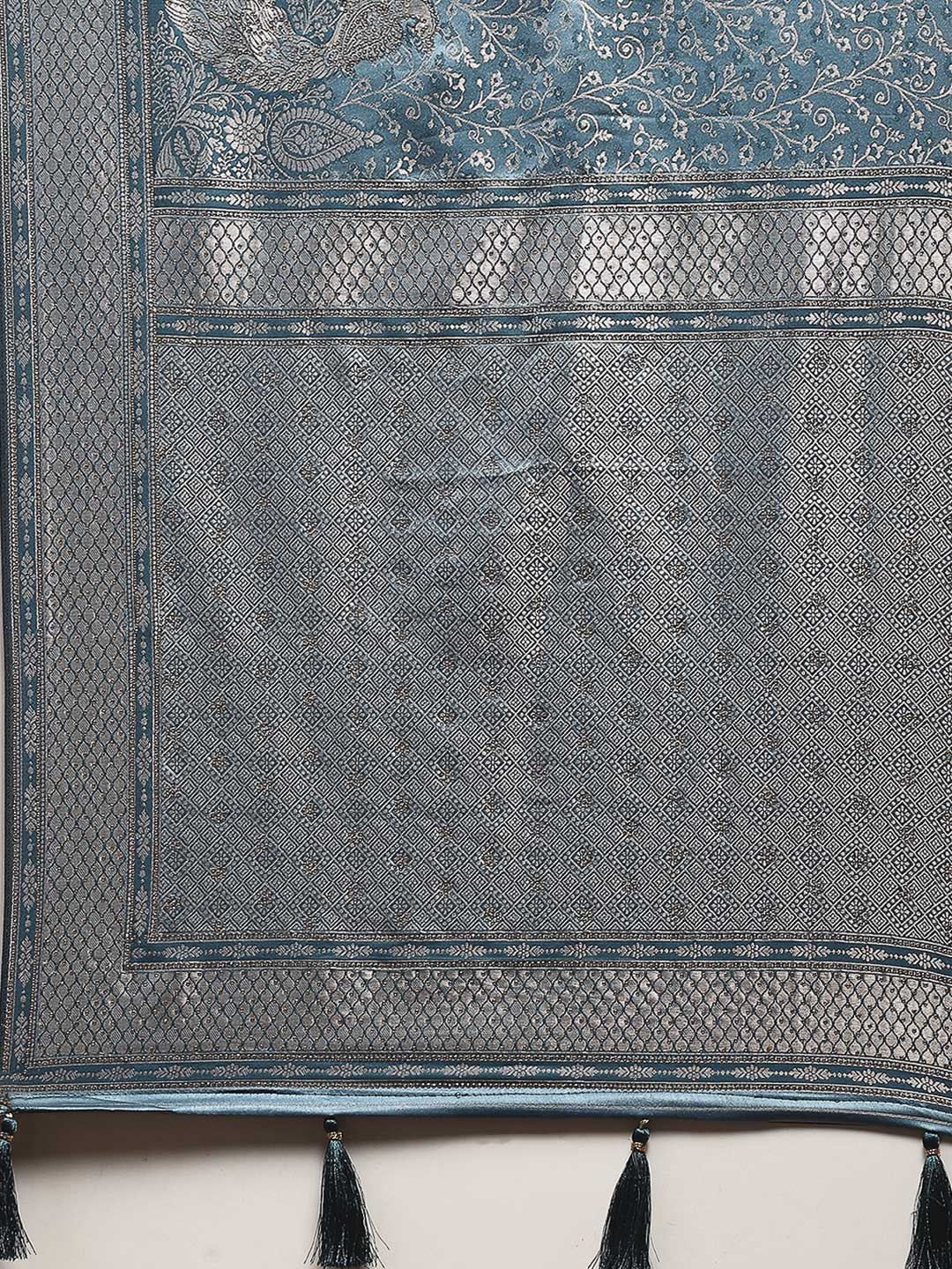 Embroidered Satin Saree