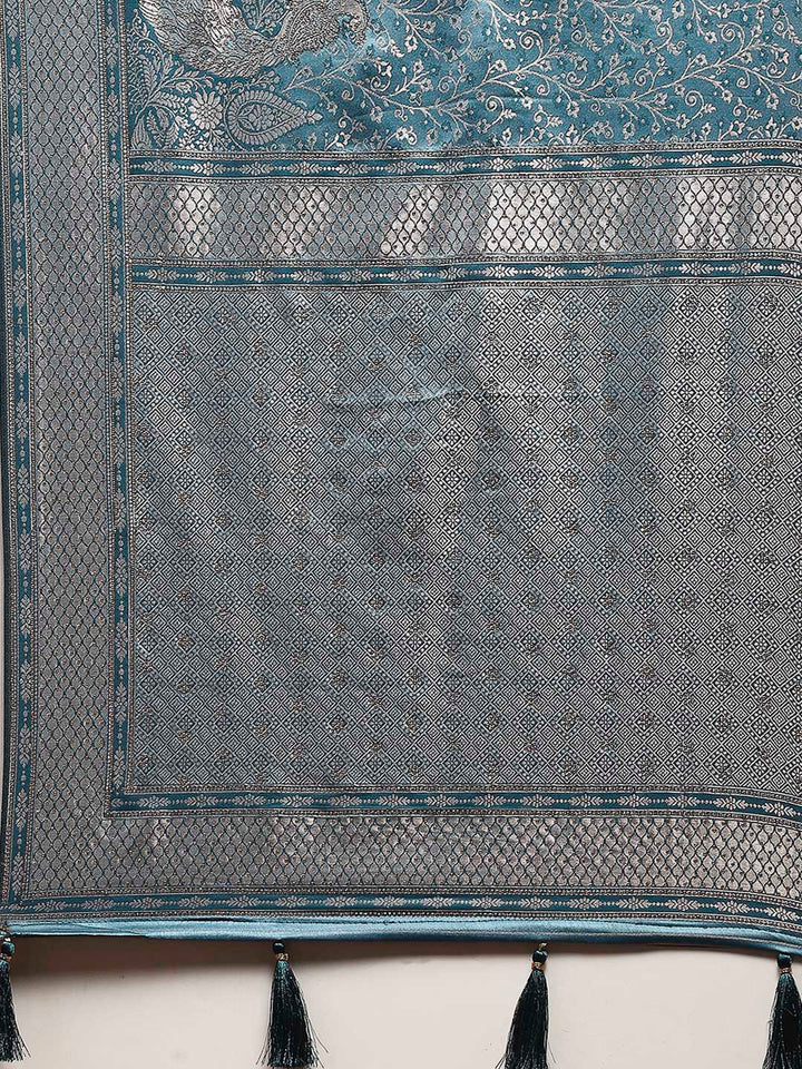 Embroidered Satin Saree