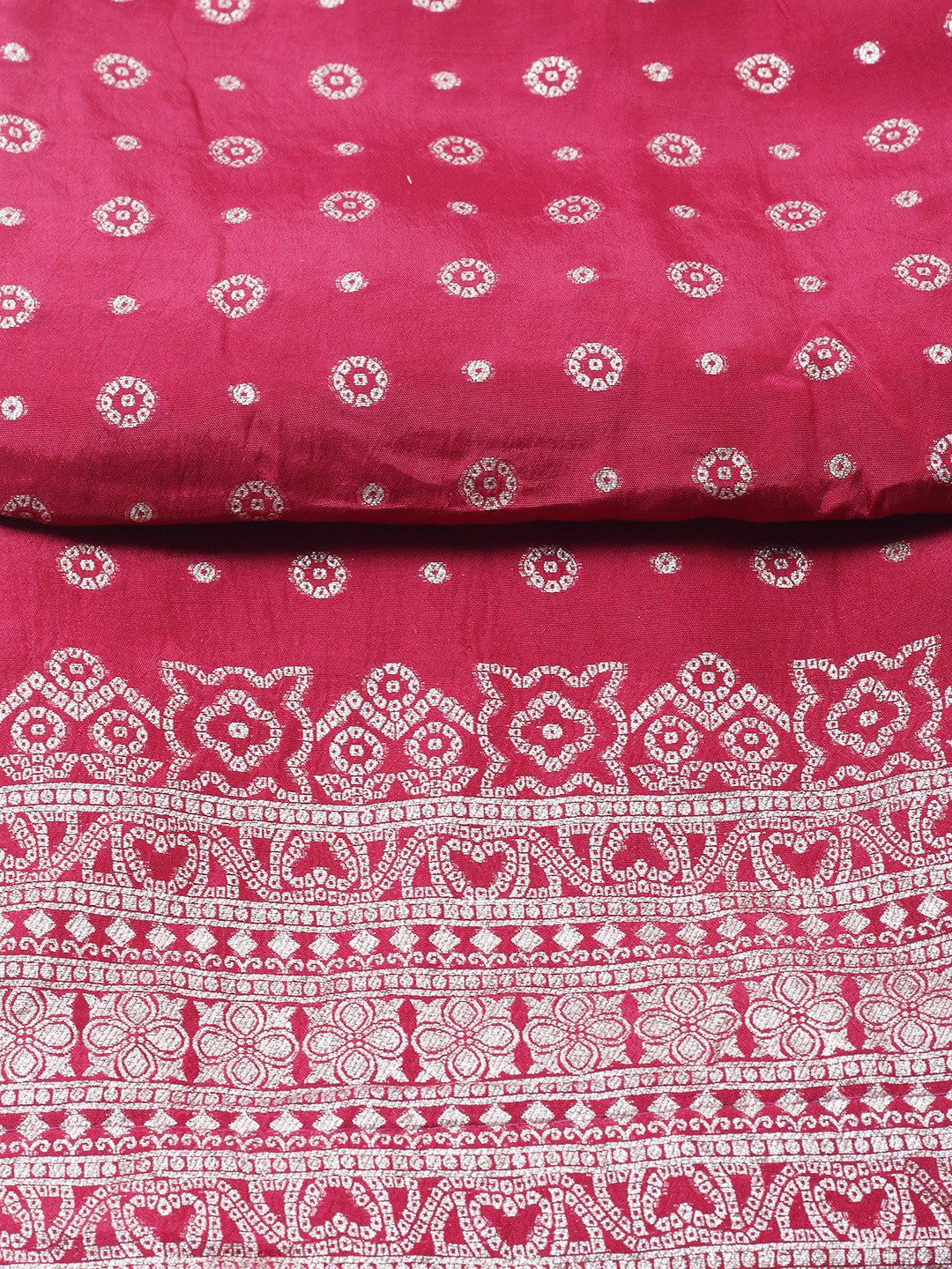 Embroidered Art Silk Unstitched Suit Piece With Dupatta