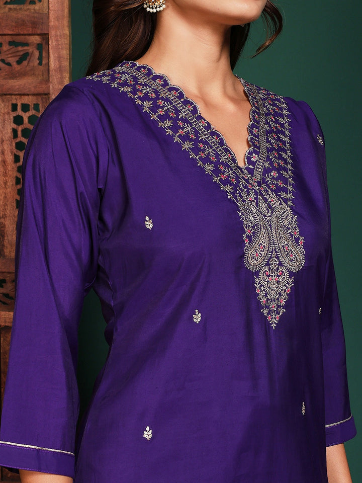 Printed Cotton Blend Kurta With Pant &amp; Dupatta