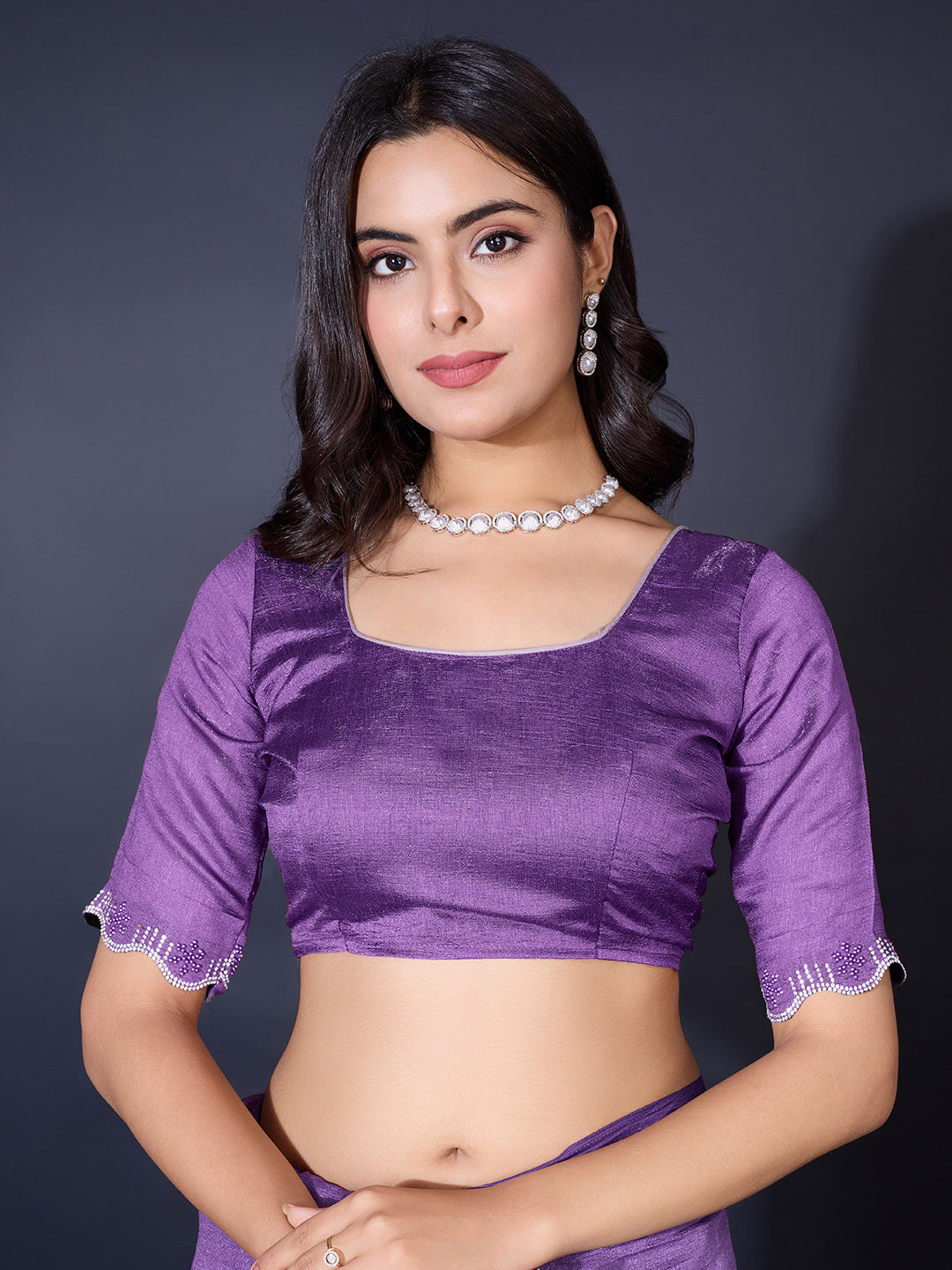 Embroidered Chiffon Saree