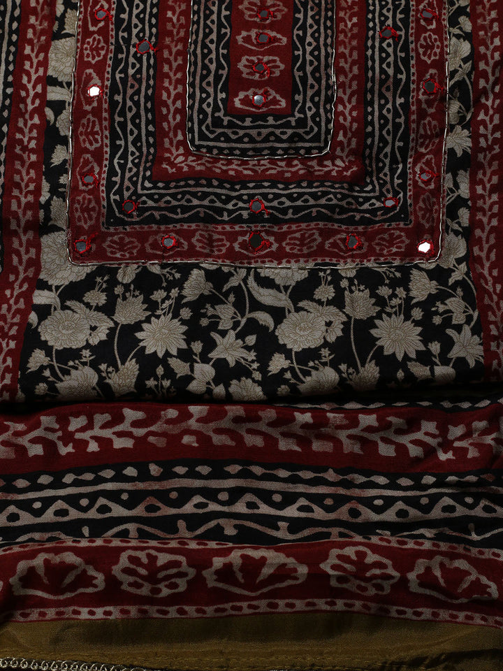 Printed Muslin Unstitched Suit With Pant &amp; Dupatta