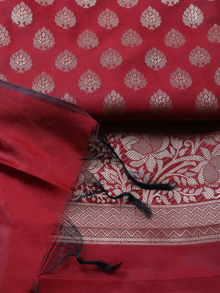Banarasi Chanderi Unstitched Suit With Pant &amp; Dupatta