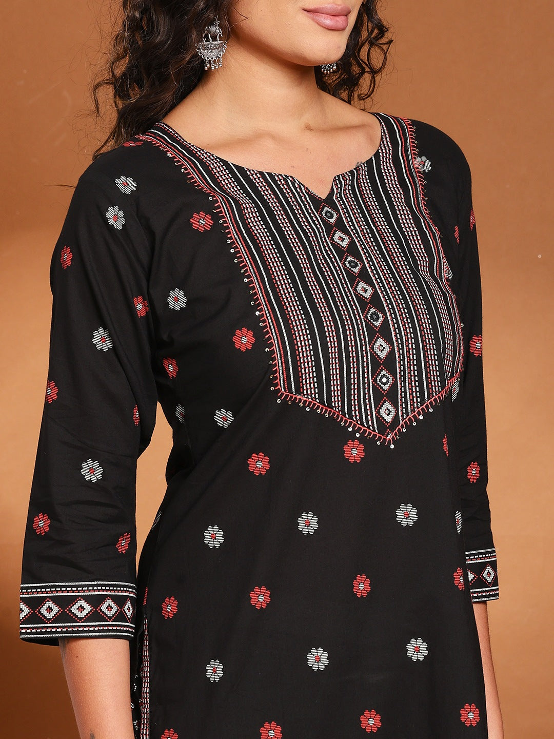 Printed Cotton Blend Kurta With Pant