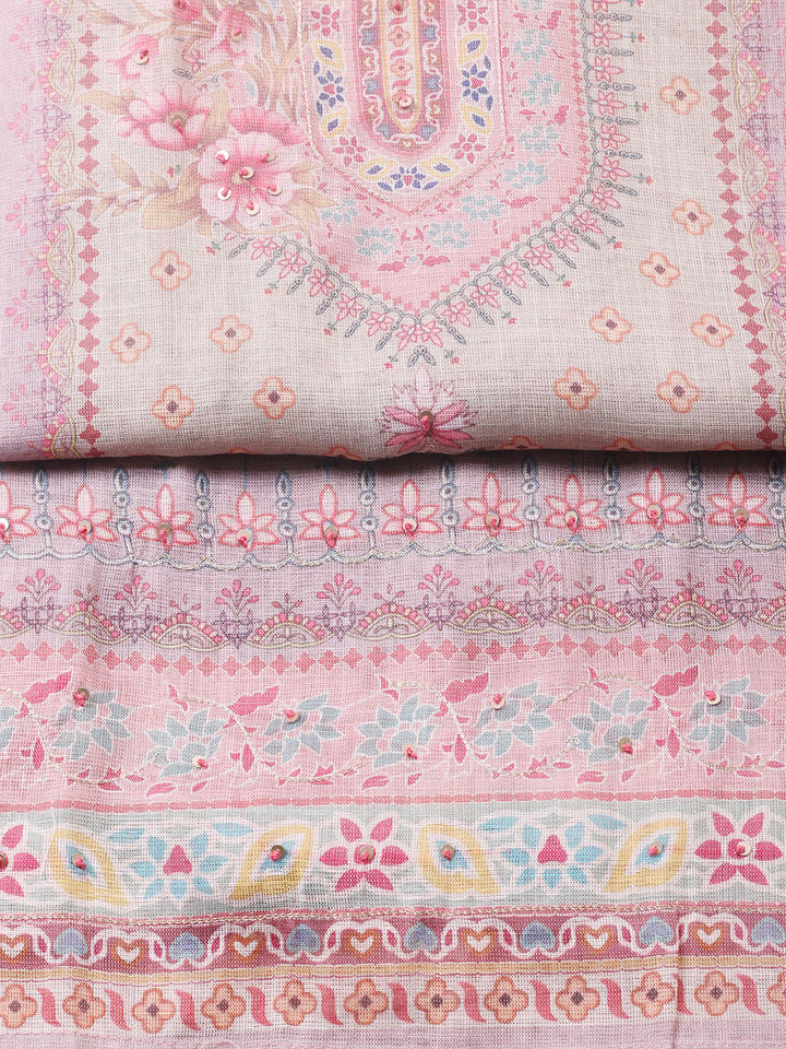 Printed Tissue Unstitched Suit With Pant &amp; Dupatta