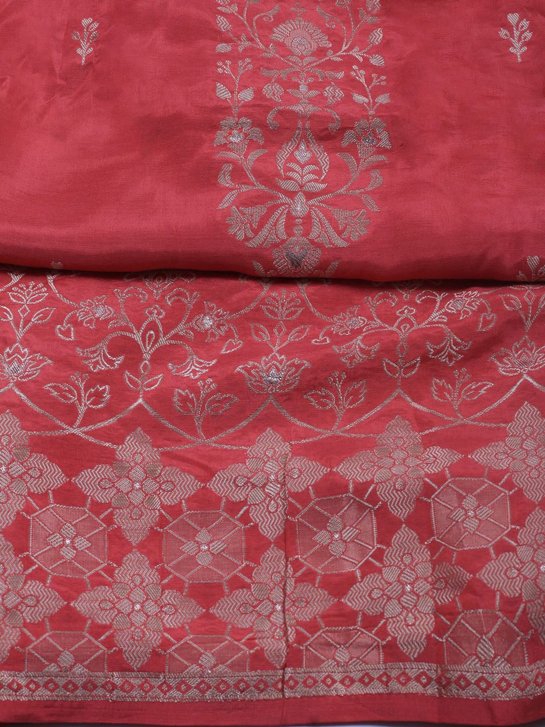 Zardozi Art Silk Unstitched Suit Piece With Dupatta
