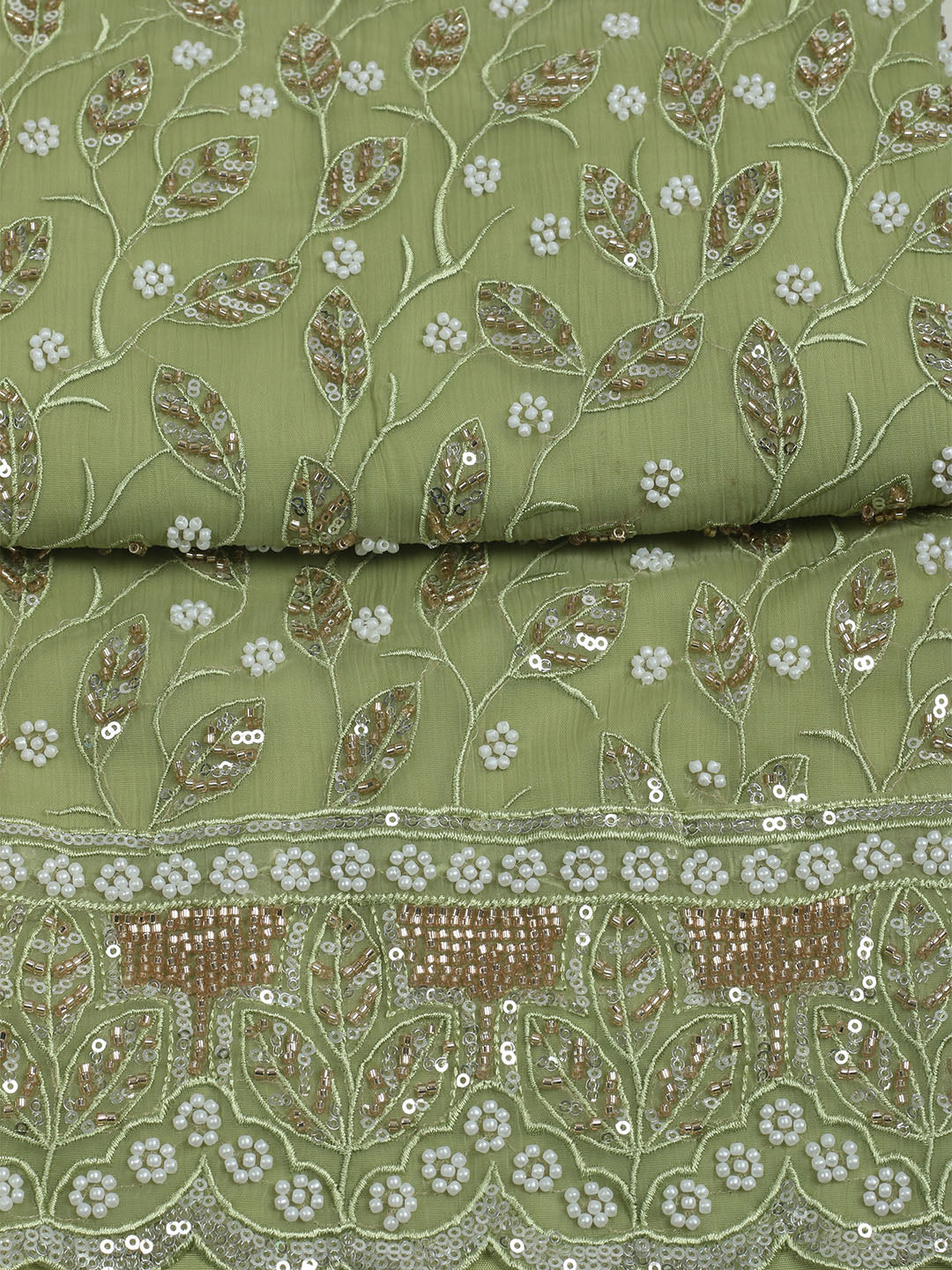 Embroidered Chiffon Unstitched Suit With Dupatta