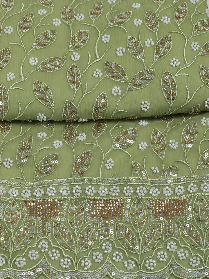 Embroidered Chiffon Unstitched Suit With Dupatta