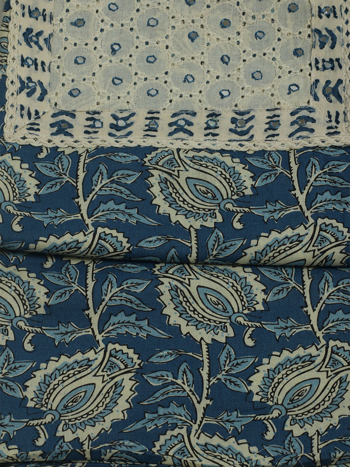 Printed Cotton Unstitched Suits Printed Suit With Pant &amp; Dupatta