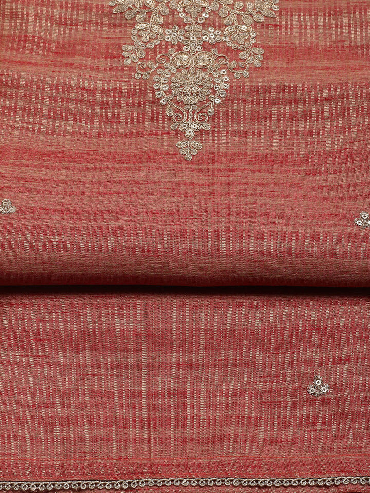 Embroidered Organza Unstitched Suit With Dupatta