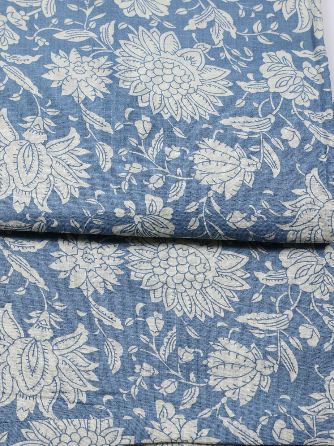 Printed Cotton Blend Unstitched Suit With Pant &amp; Dupatta