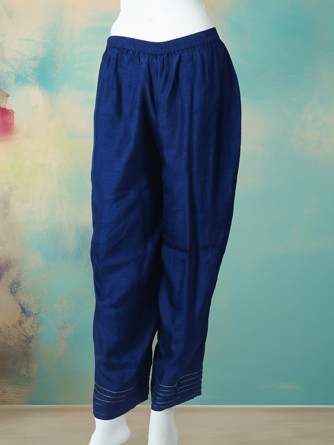 Embroidered Cotton Blend Stitched Kurta With Pant &amp; Dupatta