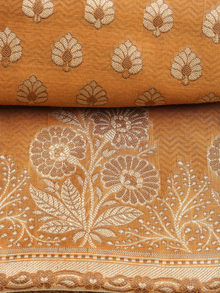 Woven Banarasi Chanderi Unstitched Suit With Dupatta