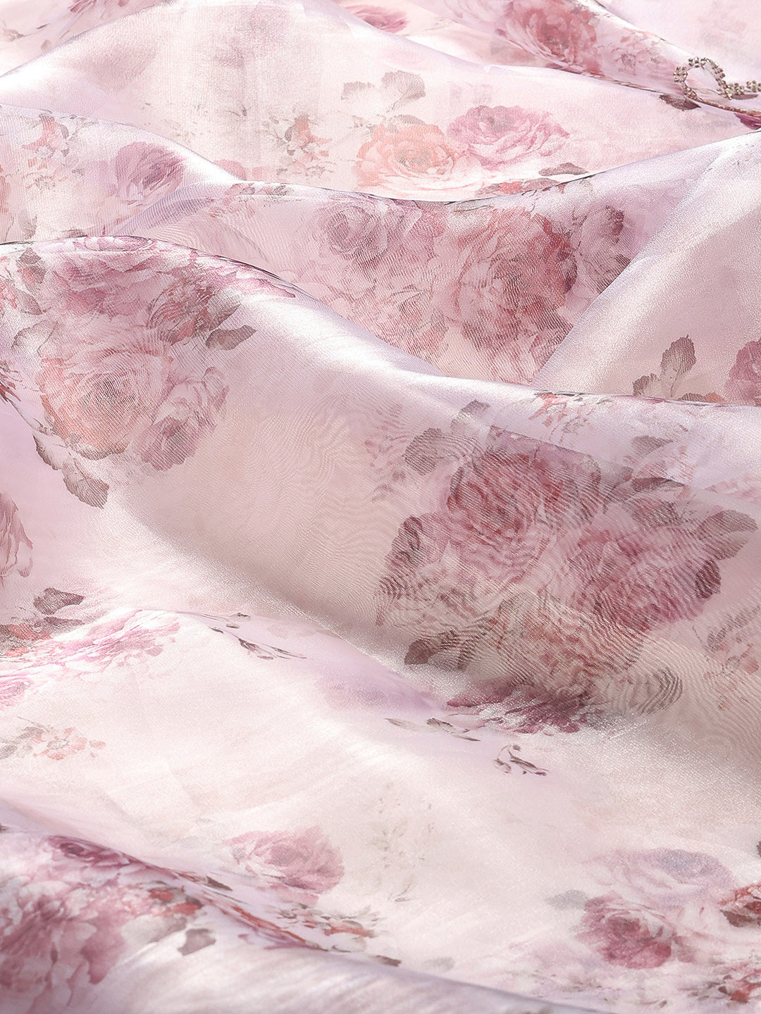 Digital Floral Printed Organza Saree