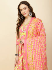 Printed Cotton Suit Set With Dupatta