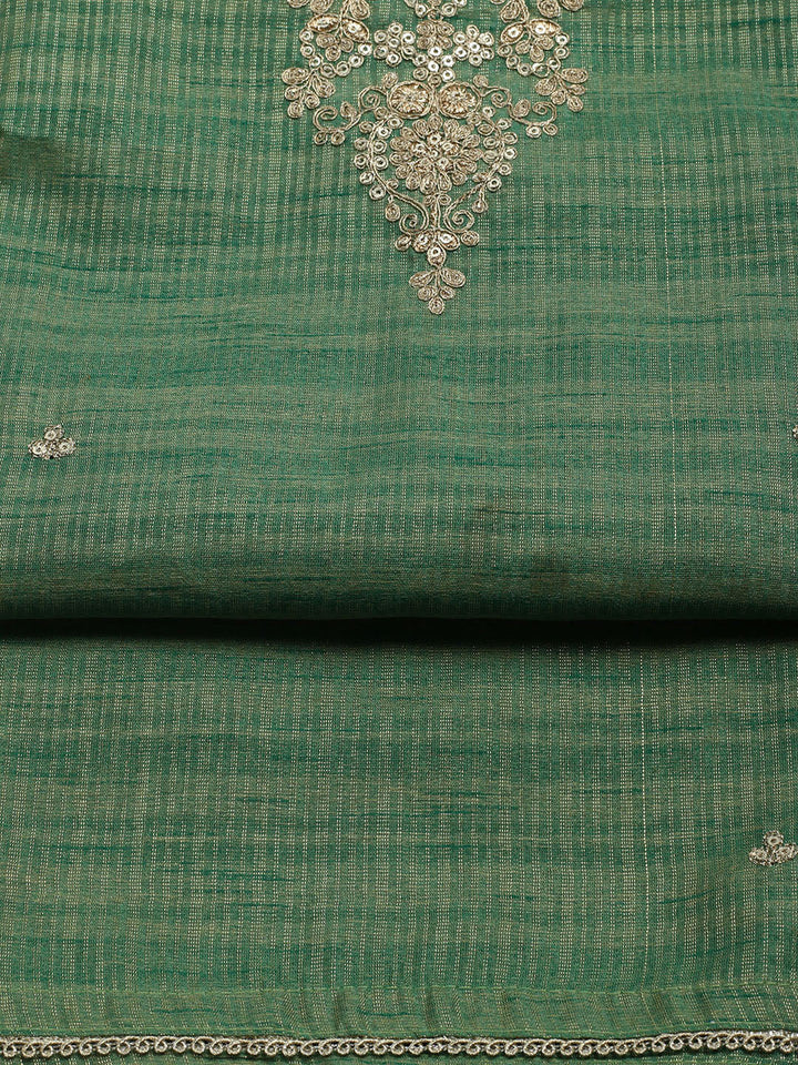 Embroidered Organza Unstitched Suit With Dupatta