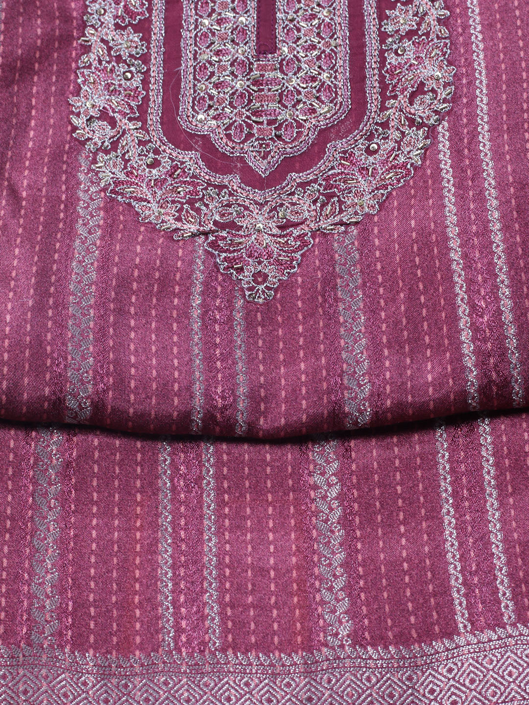 Embroidered Muslin Unstitched Suit With Dupatta