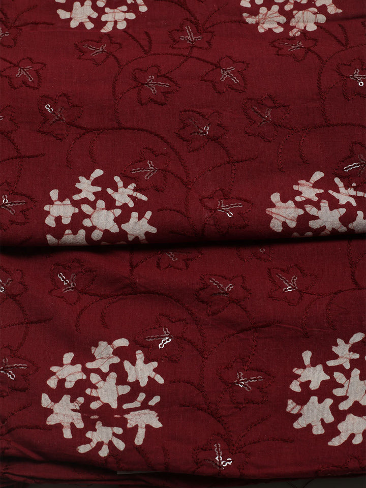 Printed Cotton Blend Unstitched Kurta With Pant &amp; Dupatta