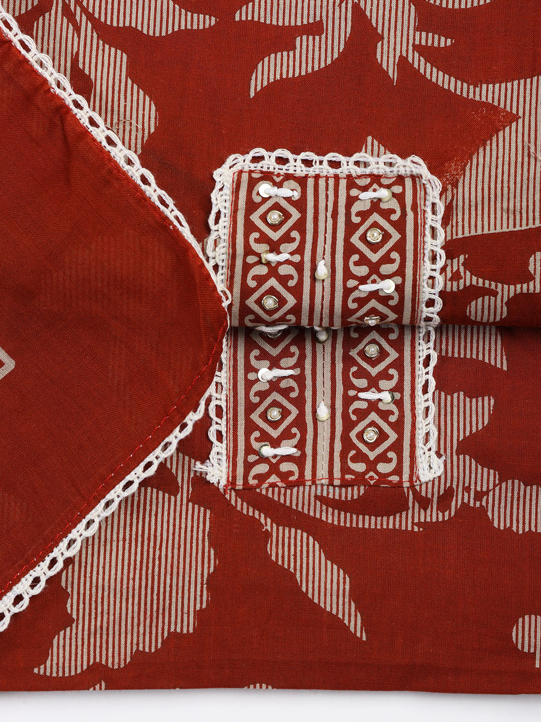 Printed Cotton Blend Unstitched Suit With Dupatta