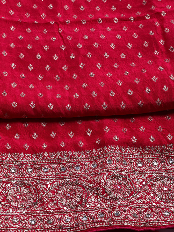 Banarasi Art Silk Unstitched Suit With Dupatta