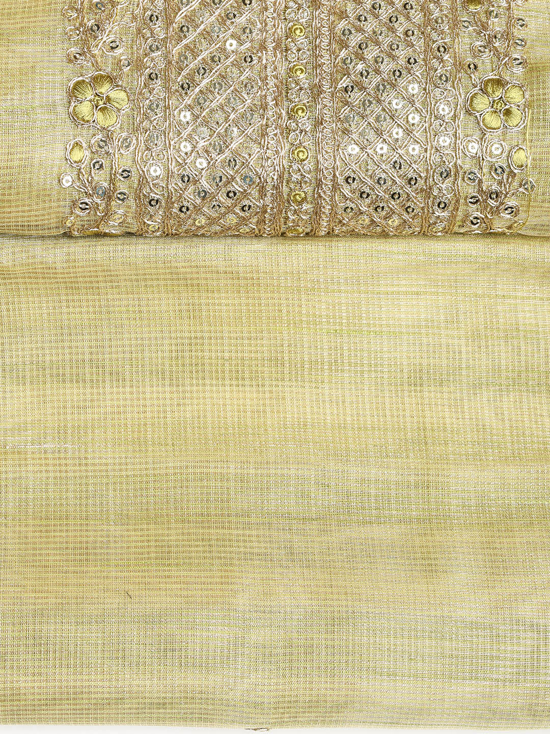 Embroidered Tissue Unstitched Suit With Dupatta