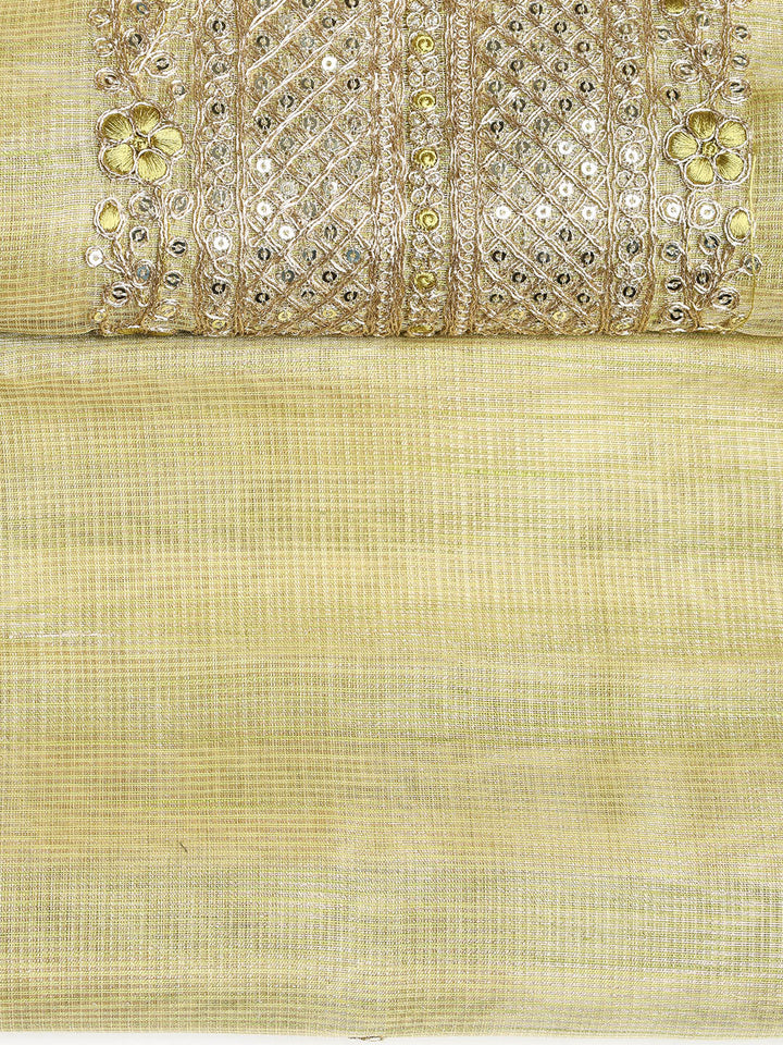 Embroidered Tissue Unstitched Suit With Dupatta