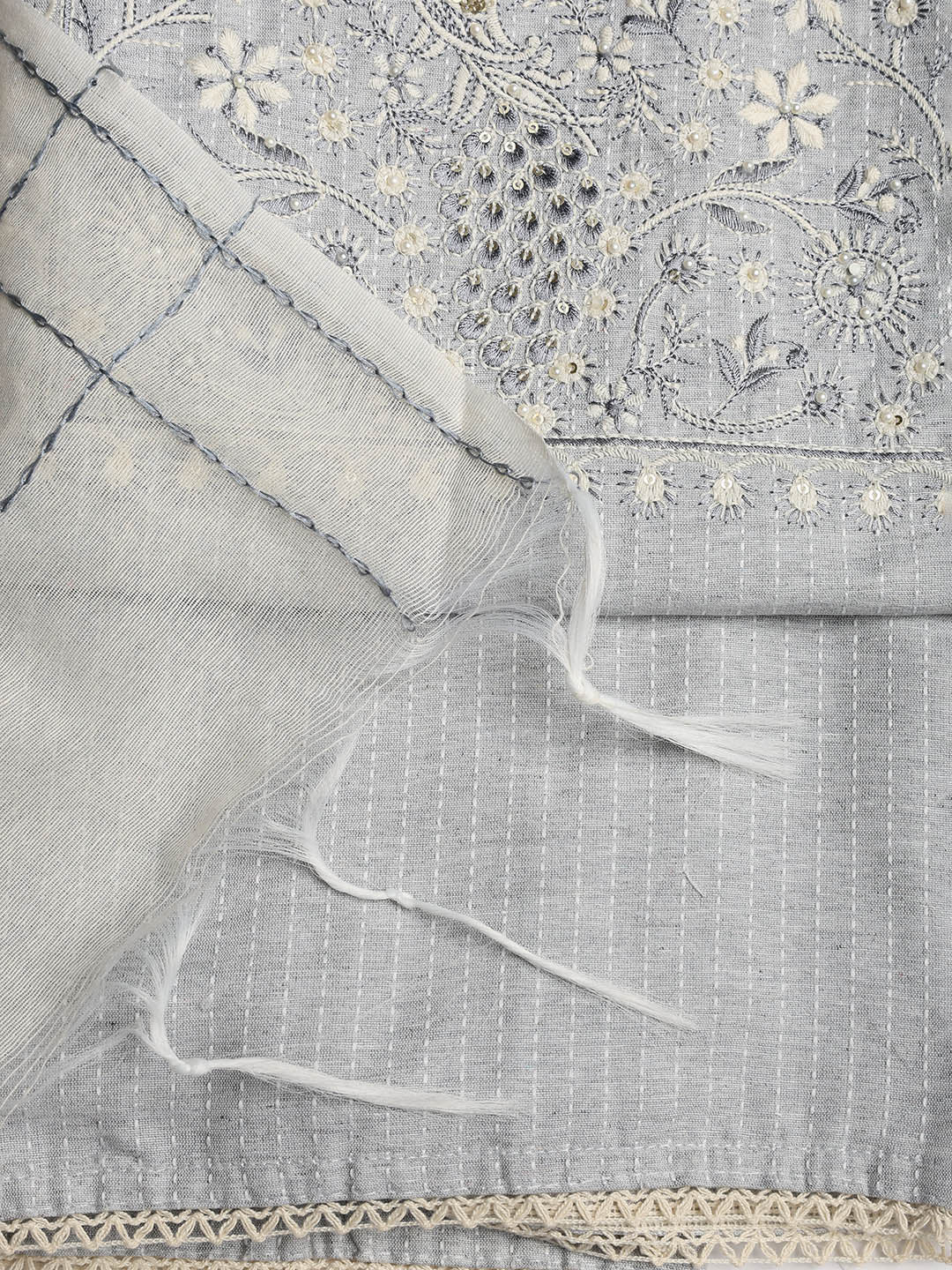 Embroidered Cotton Blend Unstitched Suit With Dupatta