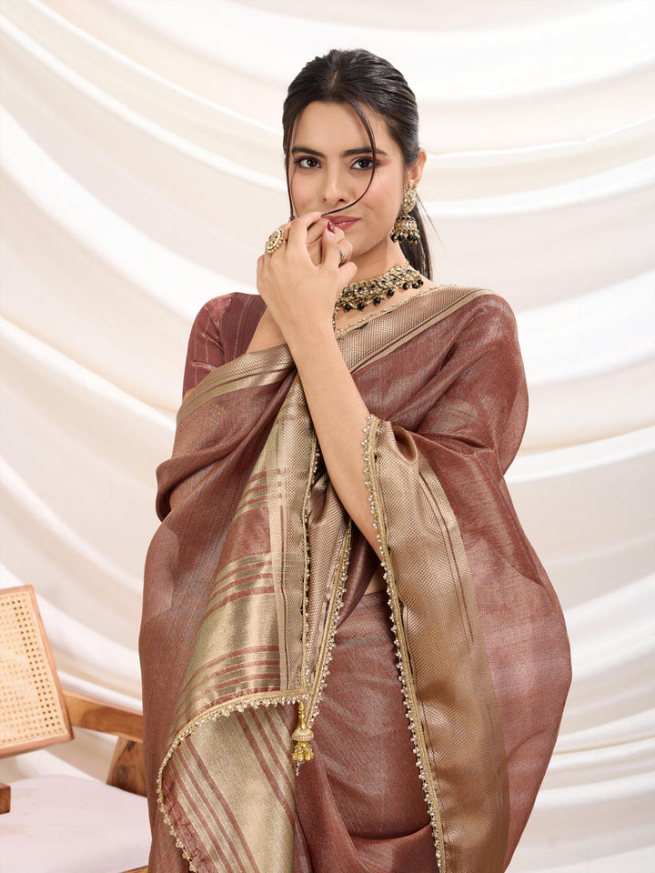 Woven Design Linen Blend Saree